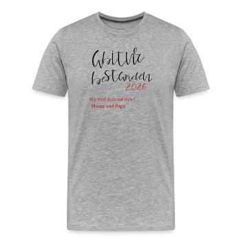 Abitur bestanden - Männer Premium Bio T-Shirt - Grau meliert - Vorne - Damien (186cm)