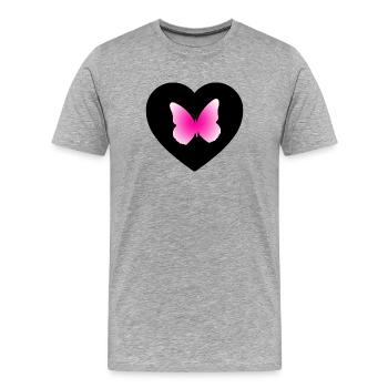 Schmetterling - Männer Premium Bio T-Shirt - Grau meliert - Vorne - Damien (186cm)