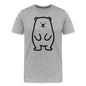 bear cub - Men's Premium Organic T-Shirt - heather grey - Front - Damien (186cm)