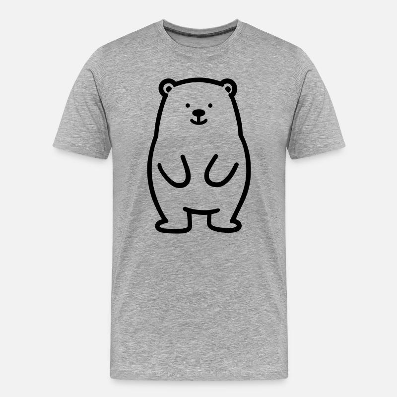 Bärenjunges - Männer Premium Bio T-Shirt - Grau meliert