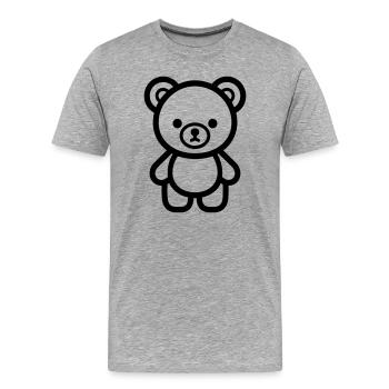 bear cub - Men's Premium Organic T-Shirt - heather grey - Front - Damien (186cm)