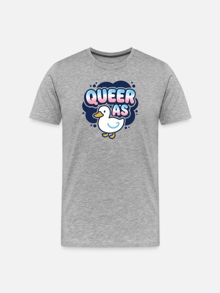 LGBTQ Pride Month - Queer as Duck - Men's Premium Organic T-Shirt - heather grey