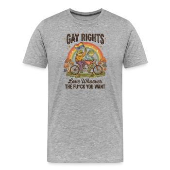 LGBTQ Pride Month - Gay Rights! - Men's Premium Organic T-Shirt - heather grey - Front - Damien (186cm)