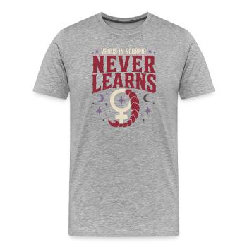 Signe de Vénus Astrologie de Vénus - T-shirt bio Premium Homme - gris chiné - Devant - Damien (186cm)