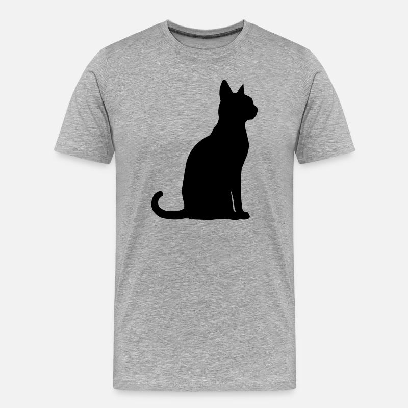Katze Tier - Männer Premium Bio T-Shirt - Grau meliert