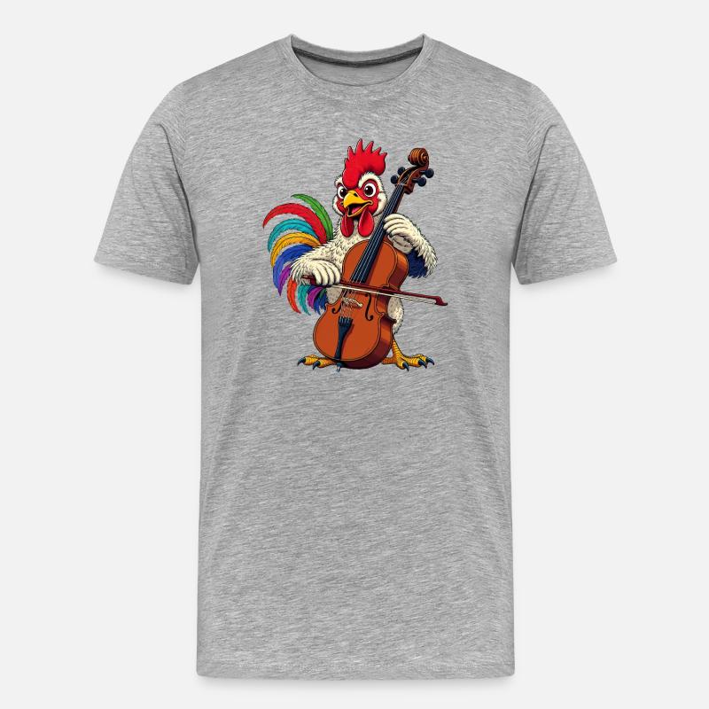 Hahn joue du violoncelle - T-shirt bio Premium Homme - gris chiné
