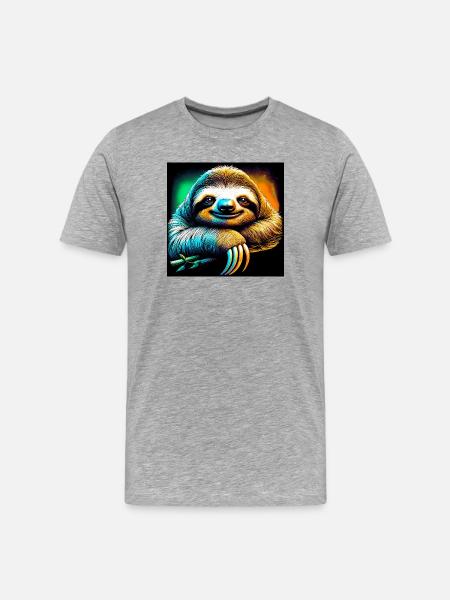 sloth - Men's Premium Organic T-Shirt - heather grey