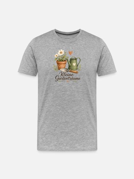 Kleine Gartenträume - Männer Premium Bio T-Shirt - Grau meliert