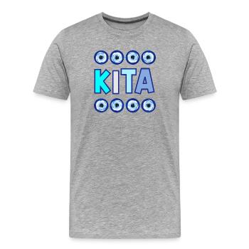NAZAR AUGE KITA - Männer Premium Bio T-Shirt - Grau meliert - Vorne - Damien (186cm)