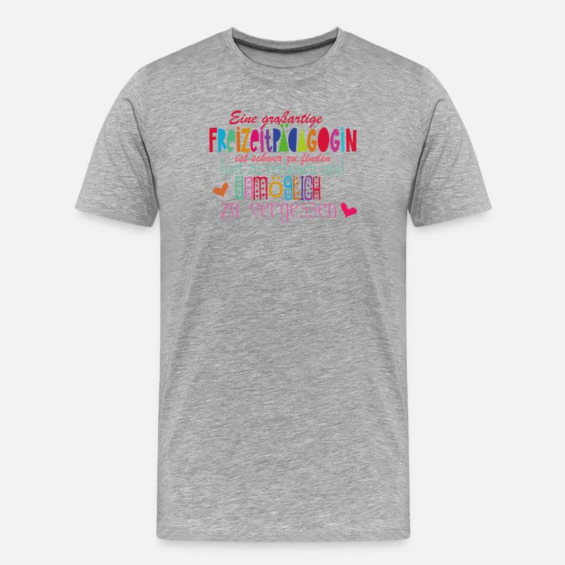 Freizeitpädagogin - Männer Premium Bio T-Shirt - Grau meliert