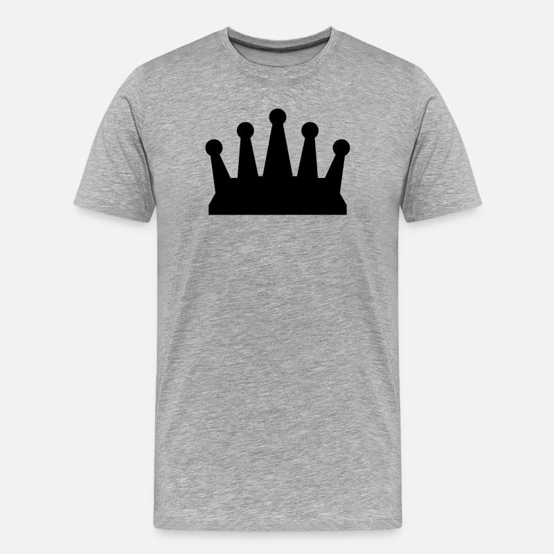 Krone - Männer Premium Bio T-Shirt - Grau meliert