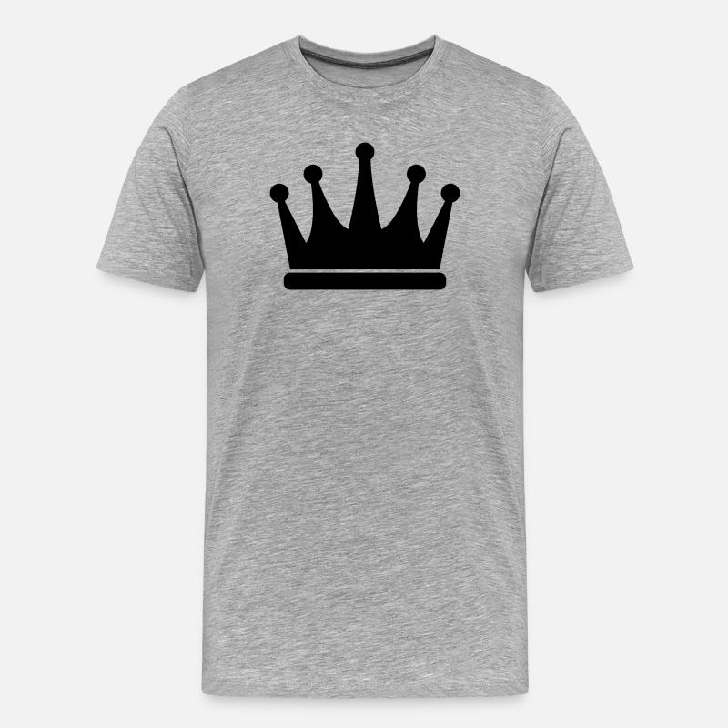Krone - Männer Premium Bio T-Shirt - Grau meliert