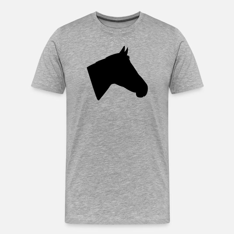 Pferdekopf - Männer Premium Bio T-Shirt - Grau meliert