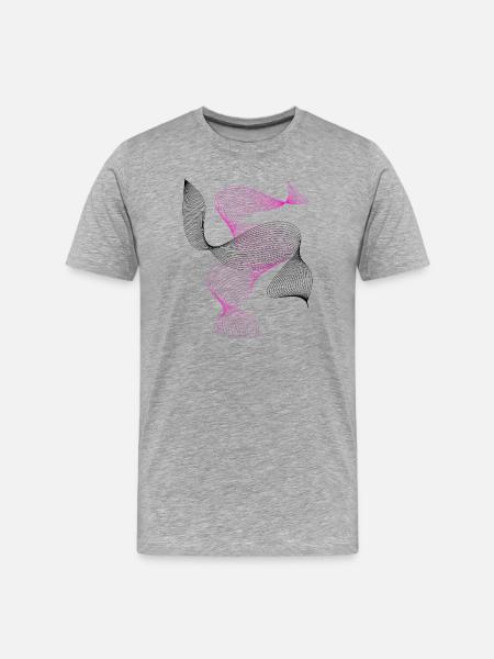 Abstrait Spirale Rose Néon - T-shirt bio Premium Homme - gris chiné