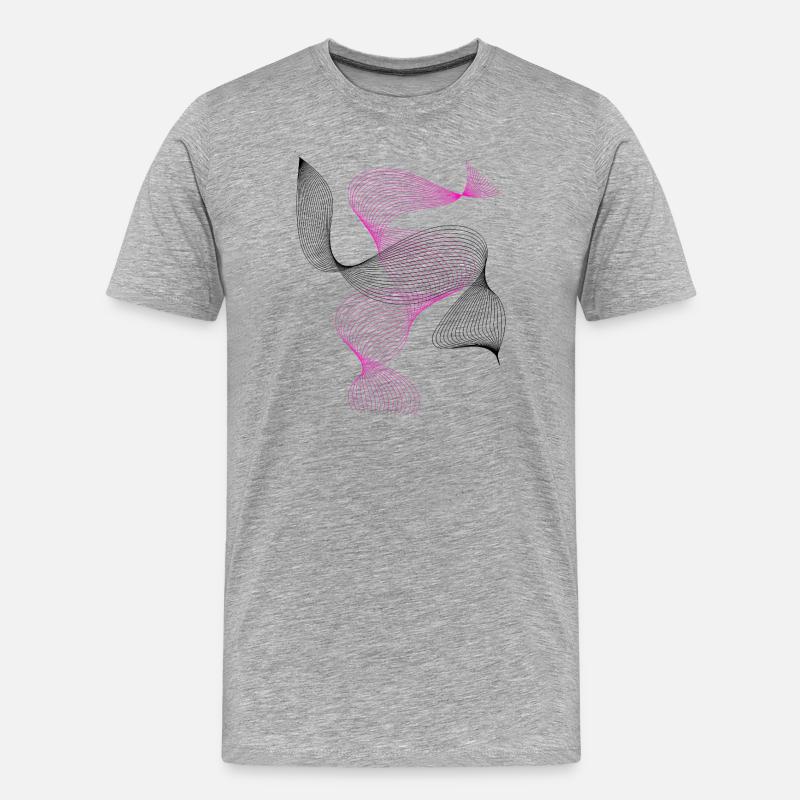 Neonspirale Pink Abstrakt - Männer Premium Bio T-Shirt - Grau meliert