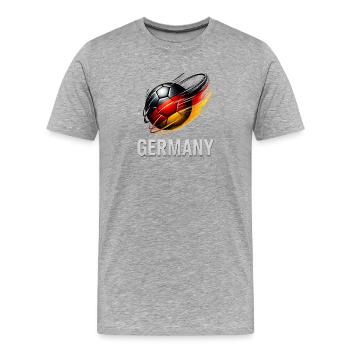 Football de la flamme d'Allemagne - T-shirt bio Premium Homme - gris chiné - Devant - Damien (186cm)