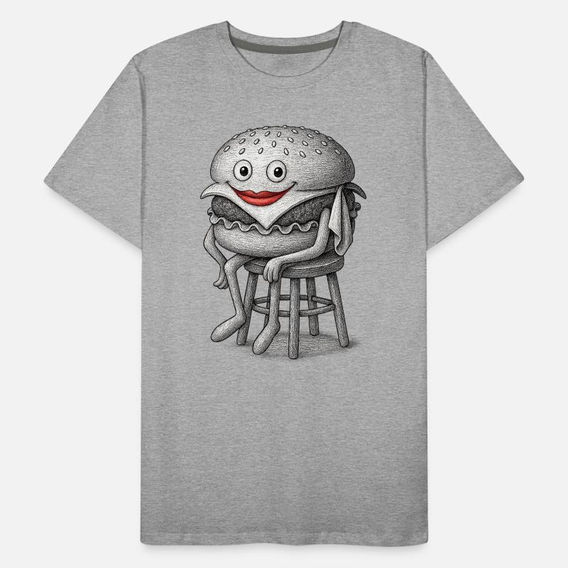 Whimsical Hamburger  Men's Premium Organic T-Shirt
