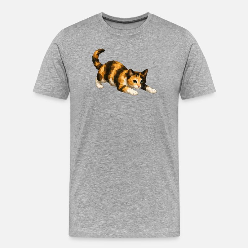 Emmi PolygonCat Art - T-shirt bio Premium Homme - gris chiné