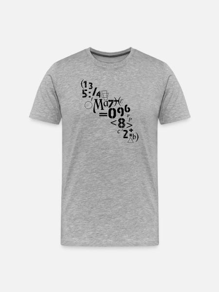 Math Mathematician Analyst Numbers Symbols - Men's Premium Organic T-Shirt - heather grey