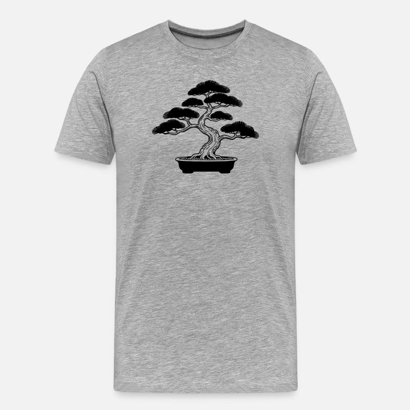 Bonsai - Männer Premium Bio T-Shirt - Grau meliert