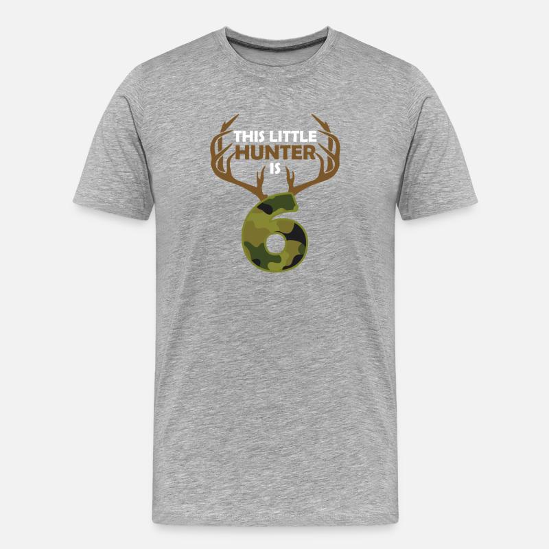 Ce petit chasseur a 6 ans - T-shirt bio Premium Homme - gris chiné