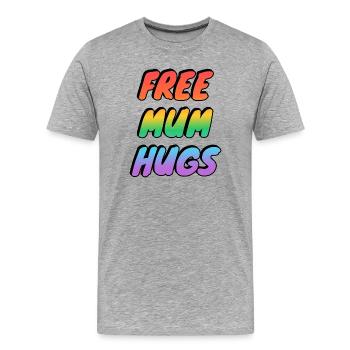 câlins gratuits pour maman - T-shirt bio Premium Homme - gris chiné - Devant - Damien (186cm)
