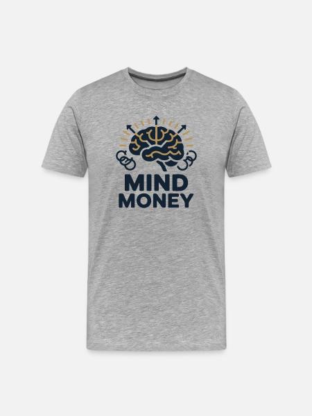Geistesgeld-Gehirngrafik - Männer Premium Bio T-Shirt - Grau meliert