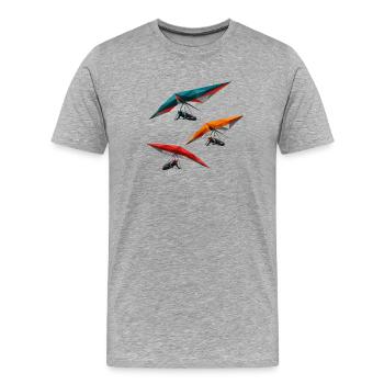 Polygon Hang Gliders Trio - Men's Premium Organic T-Shirt - heather grey - Front - Damien (186cm)