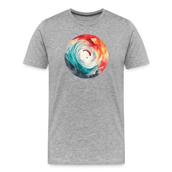 Geometrischer Wirbel Paragliding - Männer Premium Bio T-Shirt - Grau meliert - Vorne - Damien (186cm)