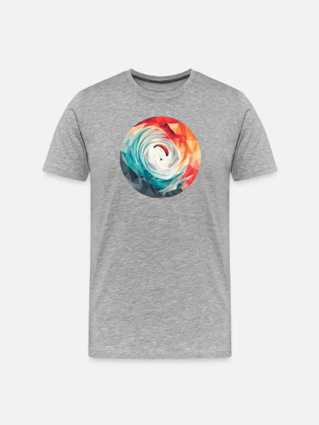 Geometric Vortex Paragliding - Men's Premium Organic T-Shirt - heather grey