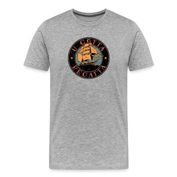 Capitaine de la régate U Gotta Voilier - T-shirt bio Premium Homme - gris chiné - Devant - Damien (186cm)