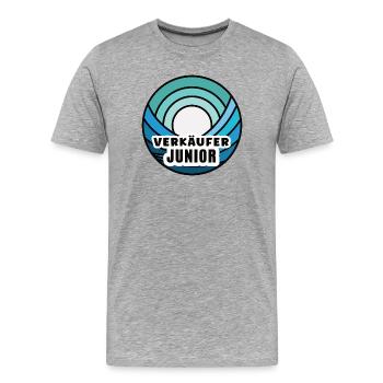 Sohn Verkäufer Junior Kind Verkäufersohn Verkauf - Männer Premium Bio T-Shirt - Grau meliert - Vorne - Damien (186cm)