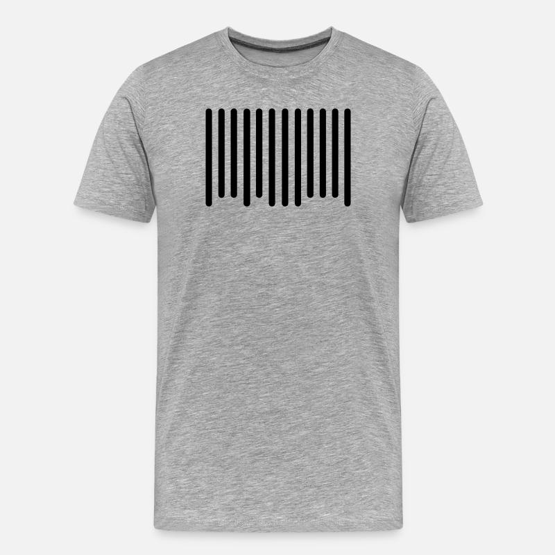 Barcode - Männer Premium Bio T-Shirt - Grau meliert