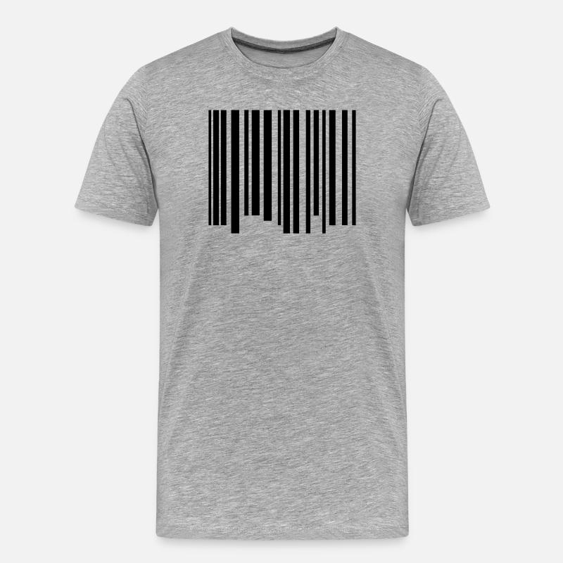 Barcode - Männer Premium Bio T-Shirt - Grau meliert