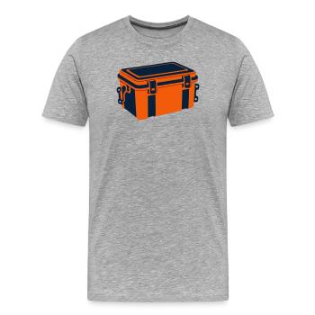 Cooler Camping Fishing Picnic - Men's Premium Organic T-Shirt - heather grey - Front - Damien (186cm)