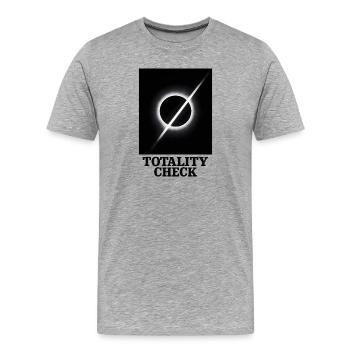 Totality checked | Eclipse - Men's Premium Organic T-Shirt - heather grey - Front - Damien (186cm)