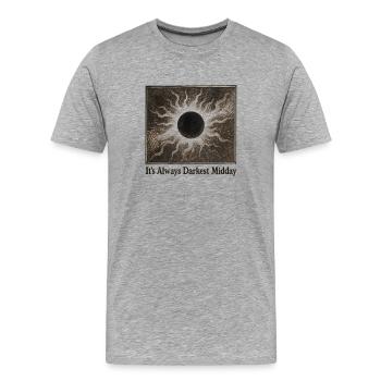 Darkest Noon | Solar eclipse - Men's Premium Organic T-Shirt - heather grey - Front - Damien (186cm)