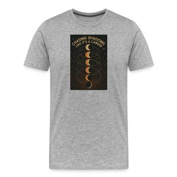 Schattenjagd | Sonnenfinsternis - Männer Premium Bio T-Shirt - Grau meliert - Vorne - Damien (186cm)