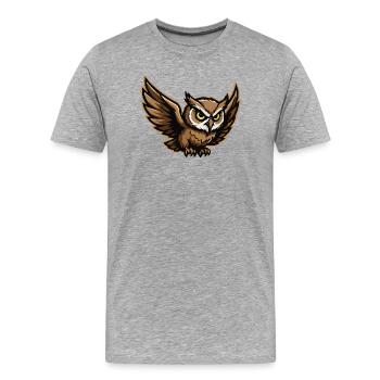 NachtEule Flügelsturm - Männer Premium Bio T-Shirt - Grau meliert - Vorne - Damien (186cm)