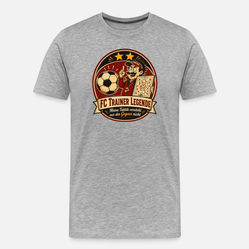 FC Trainer Legende - Männer Premium Bio T-Shirt - Grau meliert