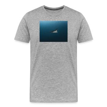 Manta gleiten über den Ozean-Abgrund - Männer Premium Bio T-Shirt - Grau meliert - Vorne - Damien (186cm)