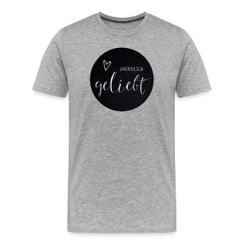 Unendlich Geliebt - Männer Premium Bio T-Shirt - Grau meliert - Vorne - Damien (186cm)