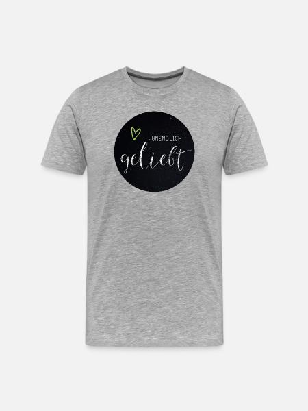 Unendlich Geliebt - Männer Premium Bio T-Shirt - Grau meliert