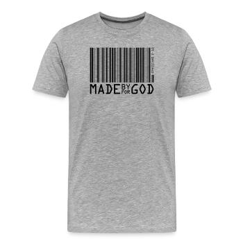 Créé par Dieu - T-shirt bio Premium Homme - gris chiné - Devant - Damien (186cm)