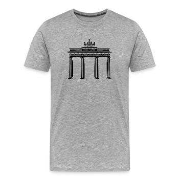 Porte de Brandebourg à Berlin - T-shirt bio Premium Homme - gris chiné - Devant - Damien (186cm)