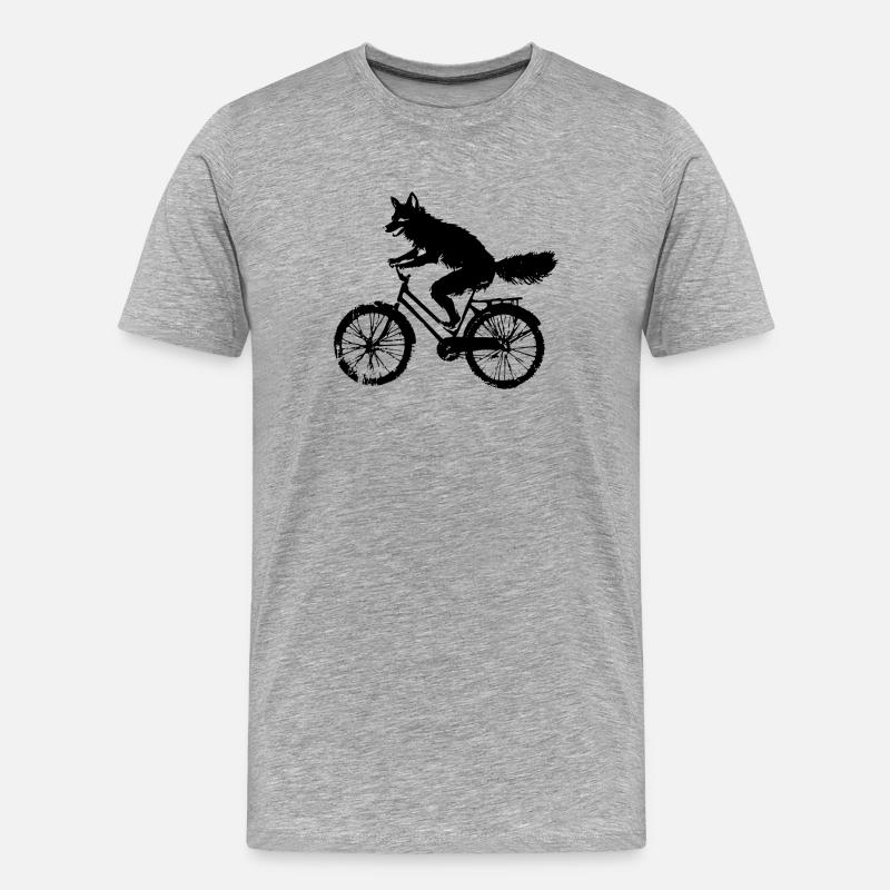 Fahrrad Fuchs - Männer Premium Bio T-Shirt - Grau meliert