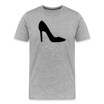 High Heels - Männer Premium Bio T-Shirt - Grau meliert - Vorne - Damien (186cm)