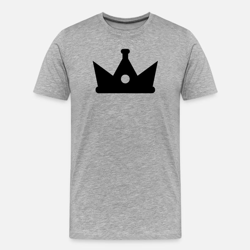 Krone - Männer Premium Bio T-Shirt - Grau meliert