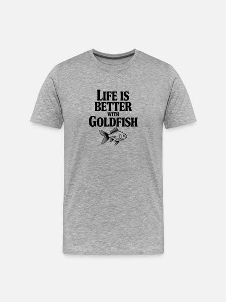 Life is Better with Goldfish - Men's Premium Organic T-Shirt - heather grey