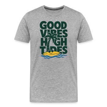 High Tides Summer - Men's Premium Organic T-Shirt - heather grey - Front - Damien (186cm)